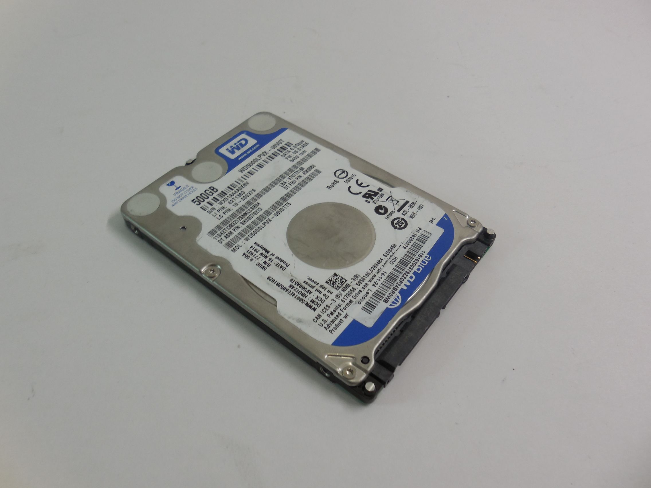 2.5 sata 500gb. Wd5000bevt.