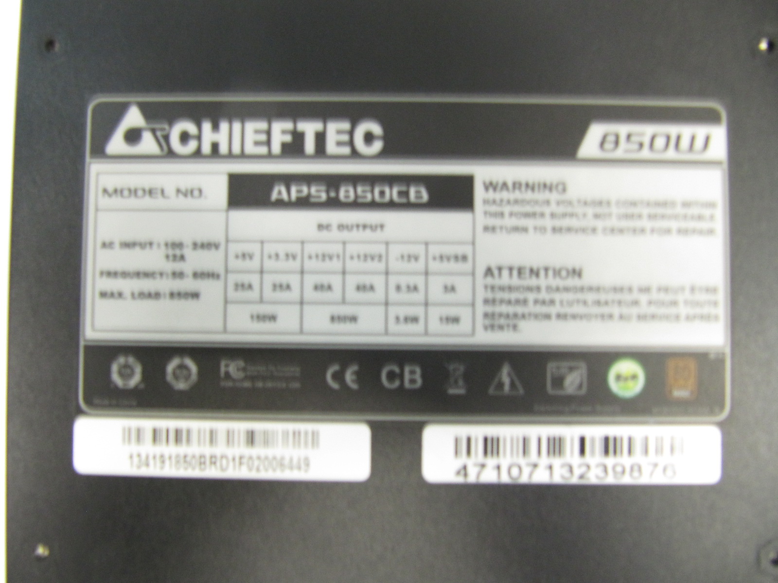 Chieftec aps 850cb схема