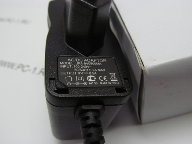Блок питания AC/DC Adaptor UPA-9V0500MA /Output: DC 9V, 500mA /RTL /НОВЫЙ