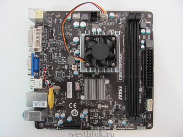 Материнская плата MB MSI C847IS-P33 /Процессор Dual-Core Intel Celeron 847 (1.1GHz) /PCI-E x1 /2xDDR3 /SATA-II, SATA-III /Sound /SVGA /DVI /4xUSB /LAN /mini-ITX /НЕРАБОЧАЯ