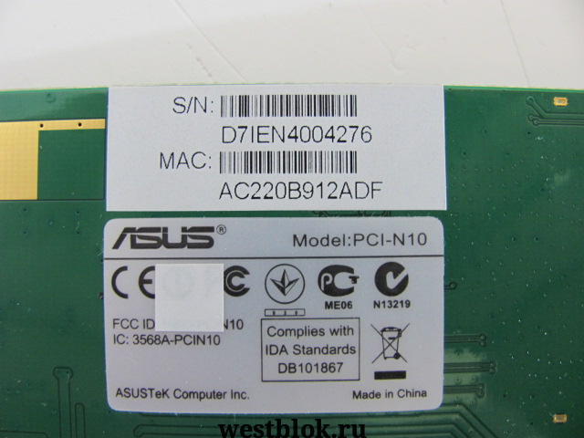 Wi-Fi адаптер ASUS PCI-N10 - Pic n 45872