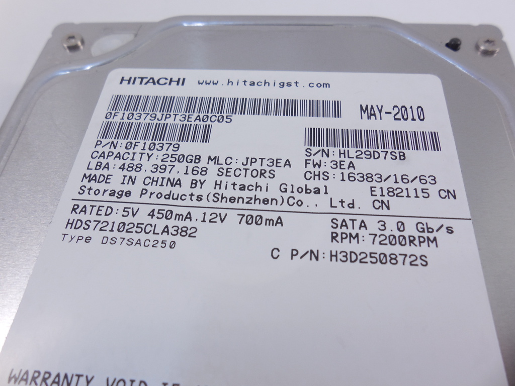 Жесткий диск HDD SATA 250Gb Hitachi Deskstar - Pic n 262703