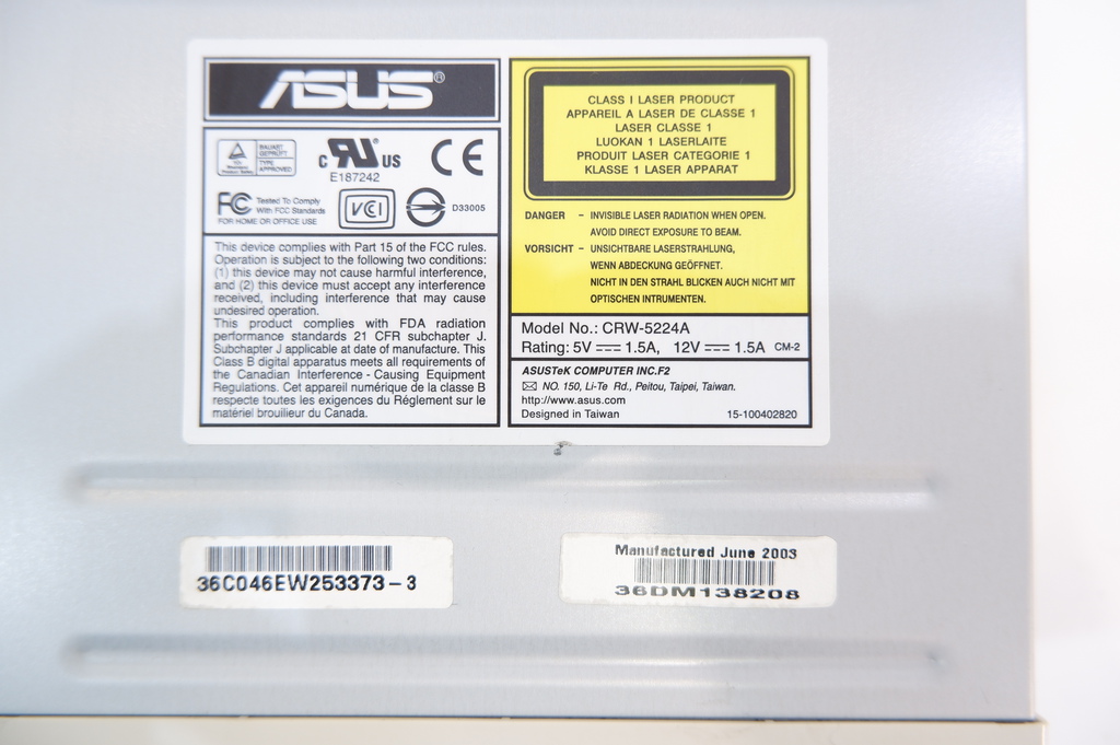Легенда! Привод CD-R/RW ASUS CRW-5224A - Pic n 283838