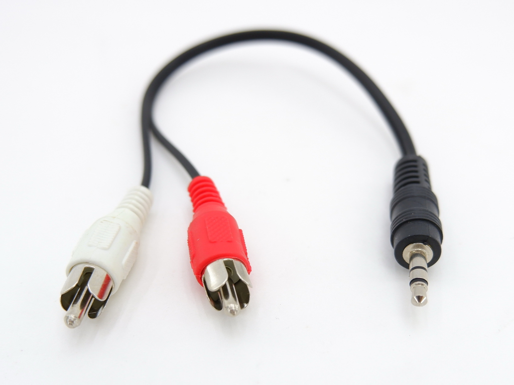 Аудио кабель 2RCA штекер — 3.5мм штекер 0.2 метра - Pic n 294852