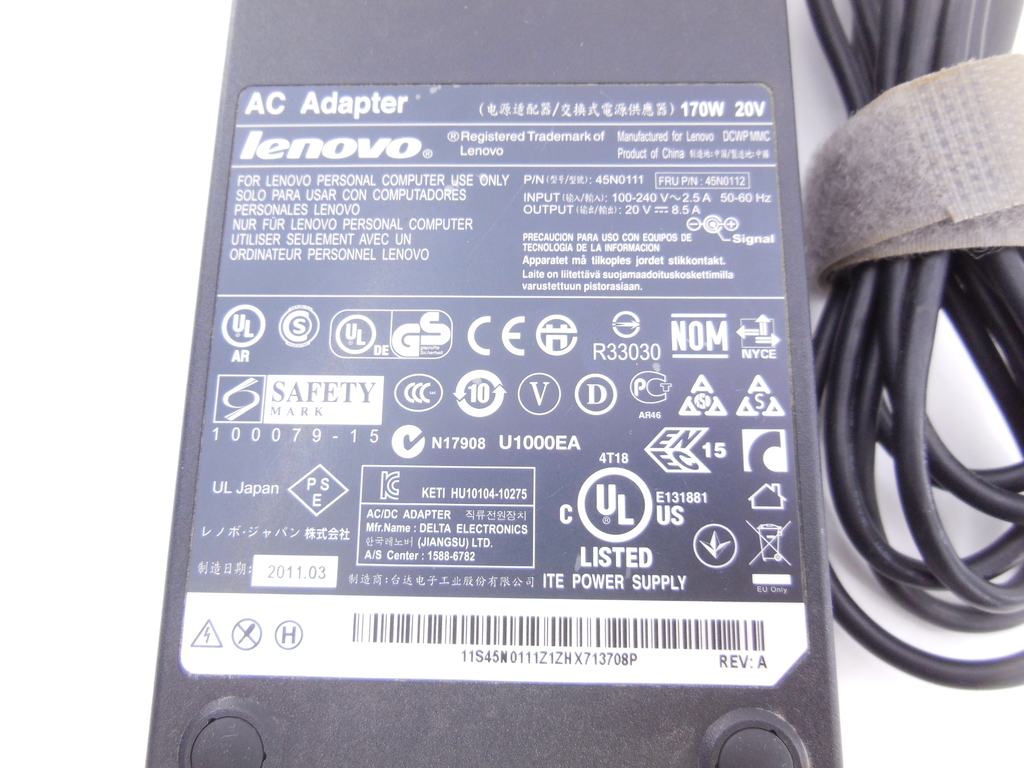 Зарядное устройство Lenovo 45N0111 20V, 8.5A - Pic n 296215