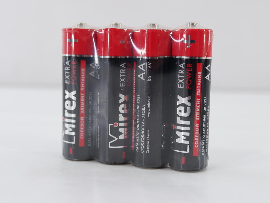 Батарейка пальчиковая AA солевая Mirex R6 4-штуки - Pic n 301410