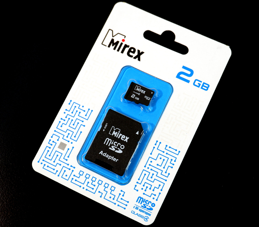 Карта памяти microSD 2GB Mirex с адаптером - Pic n 303840