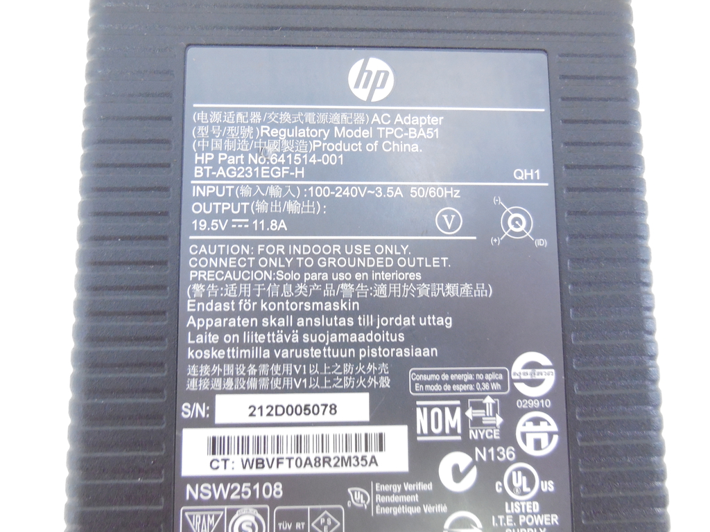 Блок питания AC Adapter 230W для ноутбука HP - Pic n 306084