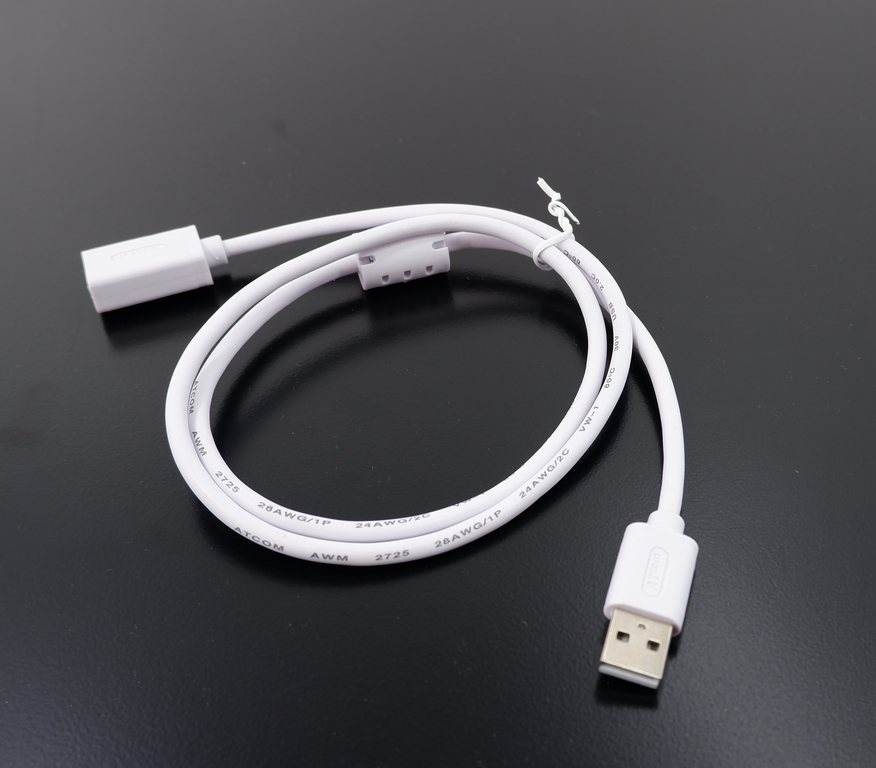 Удлинитель силикон Atcom USB — USB AT3788 0.8м белый - Pic n 302298