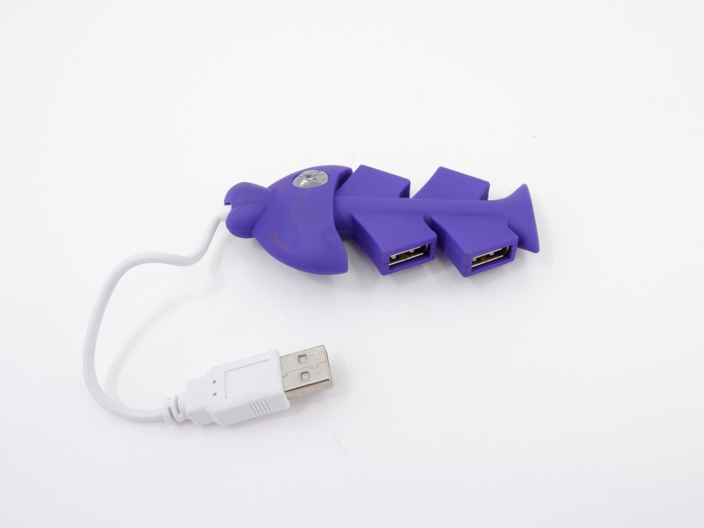 USB-концентратор Рыбка, разъемов: 4 USB-порта цвет- синий - Pic n 307209