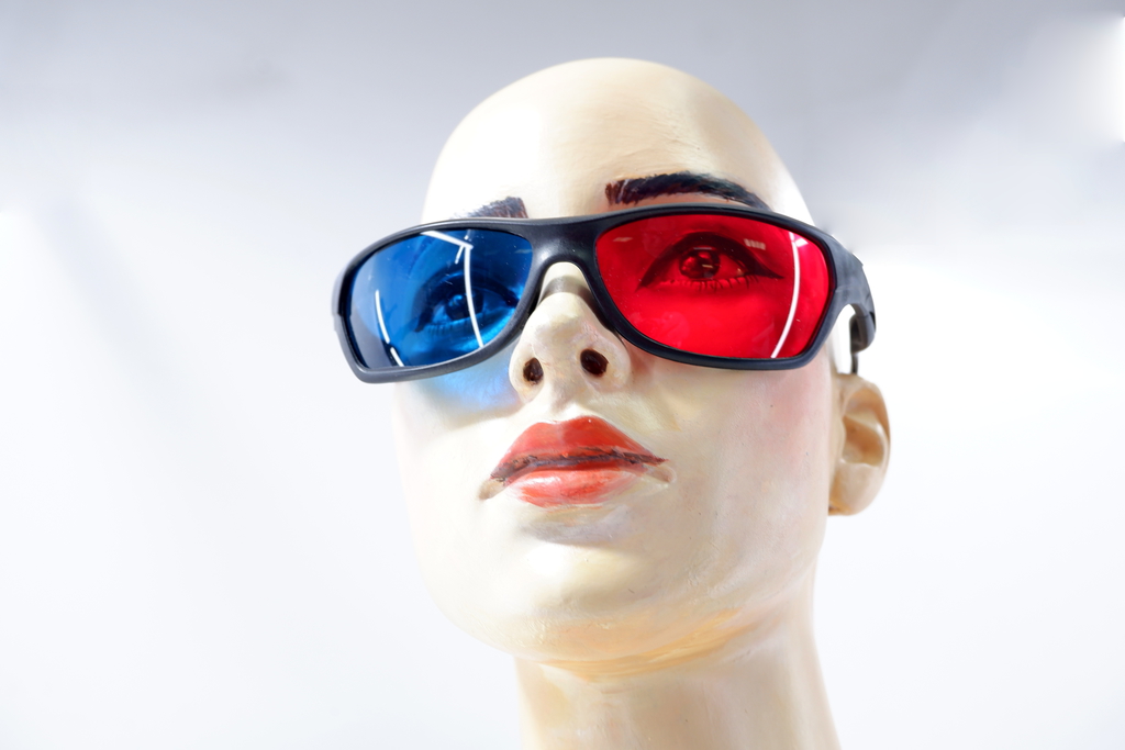 3D стерео очки анаглифные пластиковые для двоих, в подарочной коробке 15х10х5см, комплект очки 2 шт. - Pic n 307589