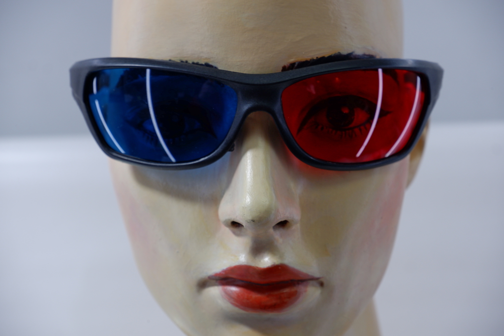 3D стерео очки анаглифные пластиковые для двоих, в подарочной коробке 15х10х5см, комплект очки 2 шт. - Pic n 307589