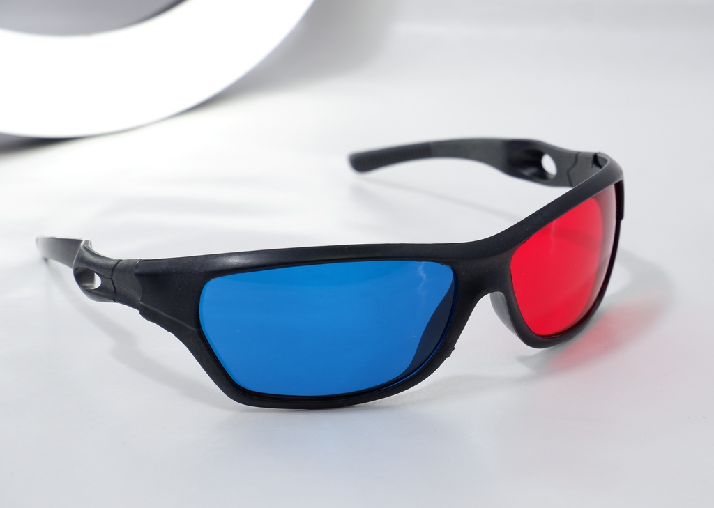 3D стерео очки анаглифные пластиковые для двоих, в подарочной коробке 15х10х5см, комплект очки 2 шт. - Pic n 307589