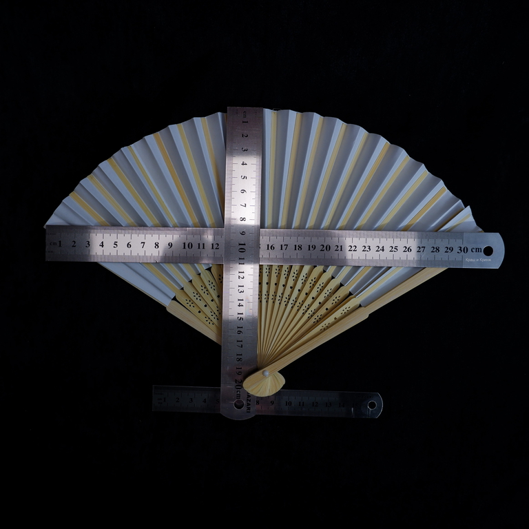 Веер ручной бамбуковый 21см. + Белые перчатки из хлопка / В Японском аниме стиле  - Pic n 308333