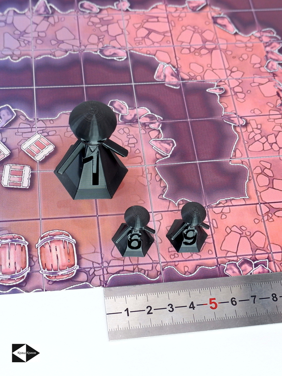 12 шт. DnD Gook Black Dungeons &amp; Dragons игровые нумерованные Пешки для настольной игры ДнД, фишки-гуки 10+2, миниатюры для НРИ.  - Pic n 311014