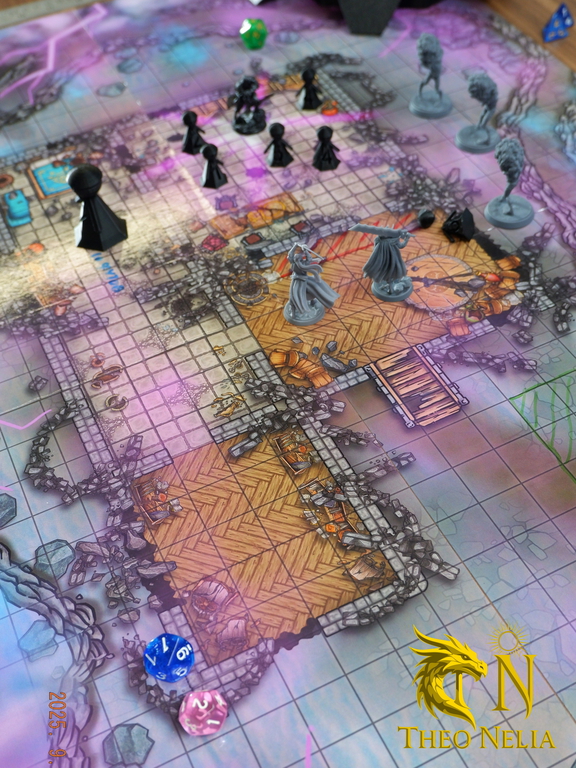 DnD Поле игровое НРИ 60x84см сетка 25х25мм «Мистический дом на горе» для боевых сцен, самоклеящееся ламинированное - Pic n 311038