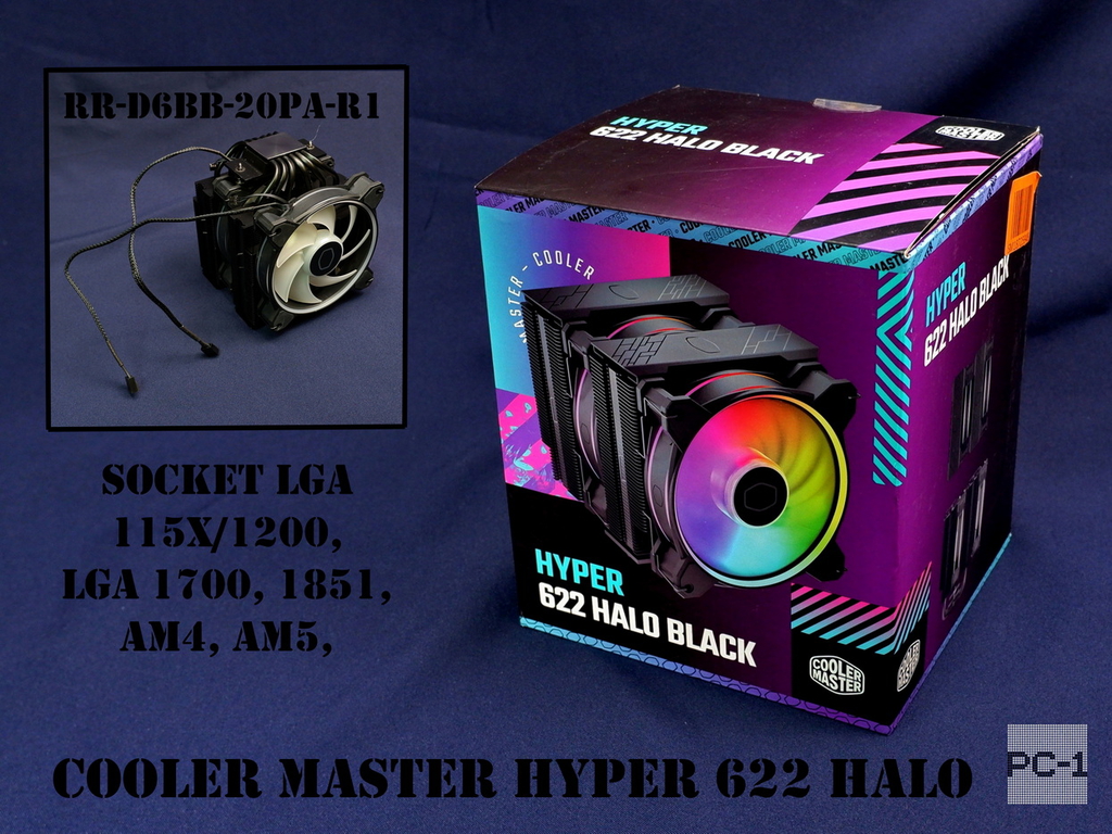 Башенный Кулер для процессора ПК Cooler Master Hyper 622 Halo RR-D6BB-20PA-R1 4-pin 27дБа Socket LGA 115x/1200, LGA 1700, 1851, AM4, AM5, с подсветкой - Pic n 311068