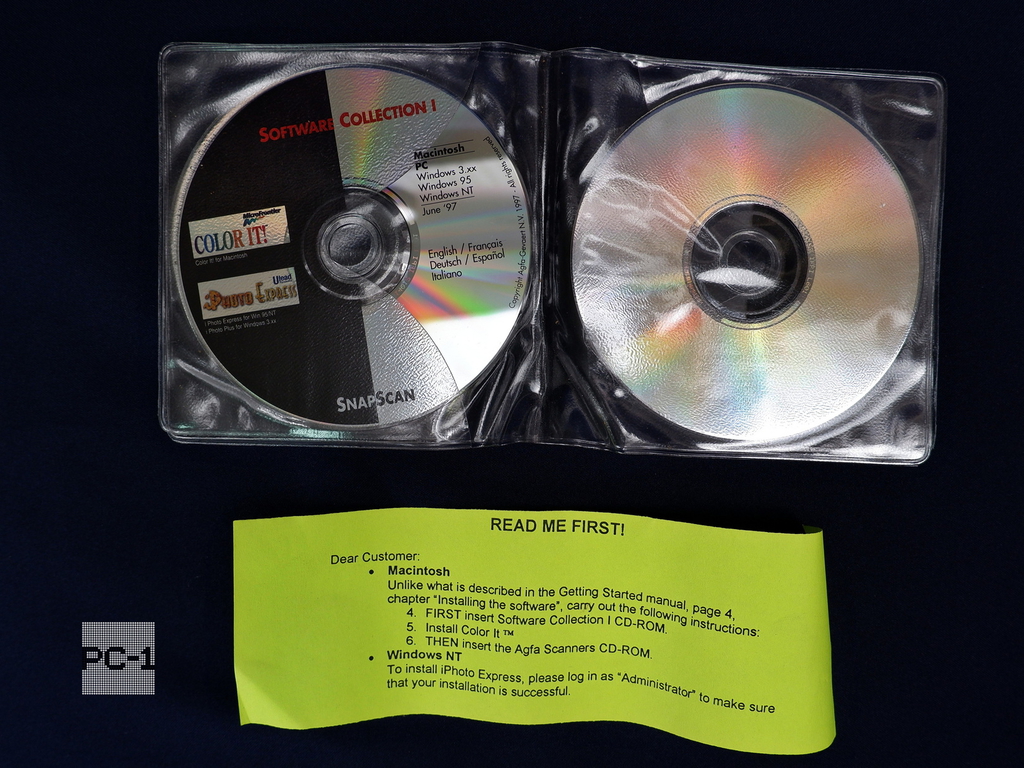 Раритет Сканер A4 AGFA SnapScan 310 MAC Version планшетный A4 CCD, 300 dpi, SCSI p/n:44.68502.021 Мануал драйвер на CD дисках + Контроллер SCSI  - Pic n 311073