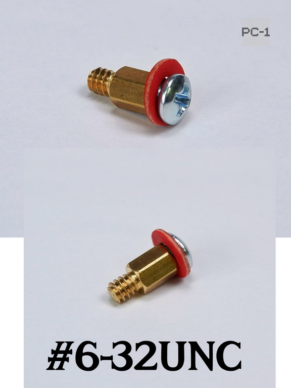 30шт. Комплект для крепления материнской платы к корпусу ПК. Винт #6-32UNC + Латунная шестигранная Стойка + Шайба. - Pic n 311078