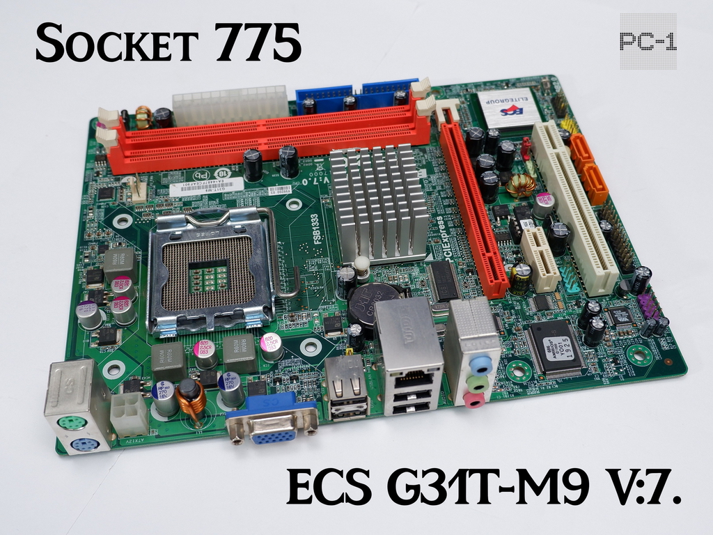 Материнская плата socket 775 ECS G31T-M9 V:7.0 PCI, PCI-E x16, PCI-E x1, 2xDDR2, 2xSATA, IDE, Sound, VGA, 4xUSB, LAN, mATX, заглушка - Pic n 292267