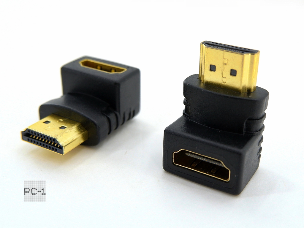 Угловой адаптер Down HDMI to HDMI угловой поворот 90 градусов вниз переходник штекер-гнездо. Для установки аппаратуры близко к стене для кабеля HDMI  - Pic n 57541