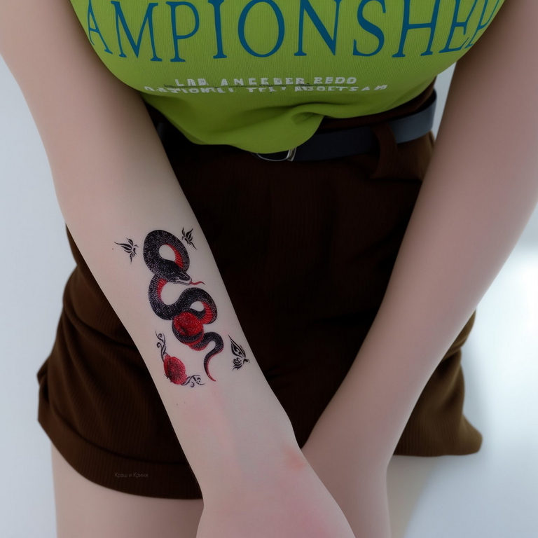 4шт. Тату Ловец снов, Роза Харадзюку, Кицунэ лисица, Год Змеи 2025. Переводные временные татуировки водостойкие, яркие, качественные!  - Pic n 311096