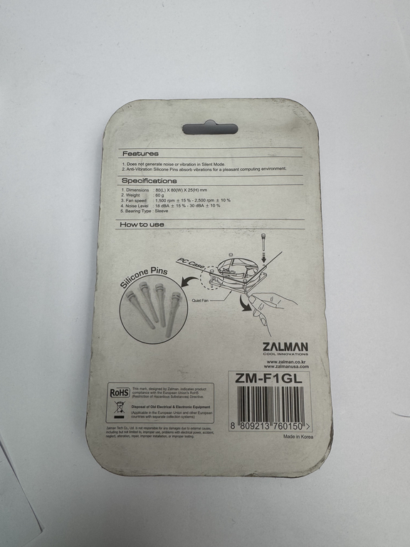 Вентилятор для ПК zalman ZM-F1 LED 80мм - Pic n 311101