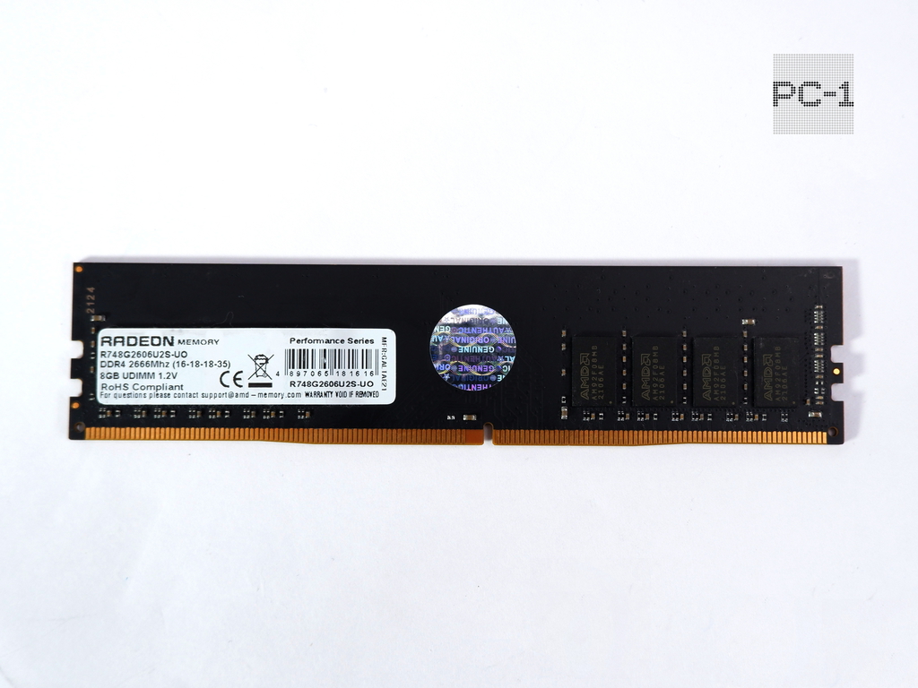 1шт. Оперативная память DDR4 8Гб AMD Radeon R7 Performance Series DIMM R748G2606U2S-UO 1.2V DIMM CL16 Тайминги 16-18-18-35 21300 МБ/с.  - Pic n 311116
