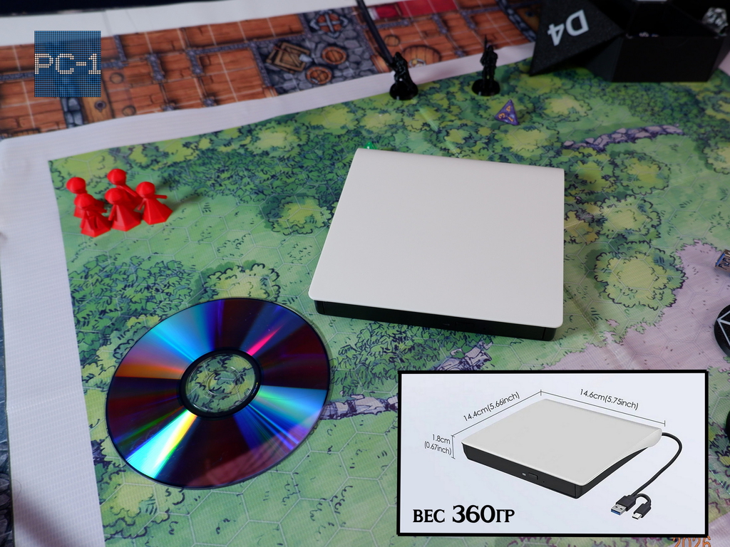 Type-C USB3.0 CD DVD +/-RW Внешний оптический привод для ПК и ноутбуков MOBILE DC5V, устройство для записи и чтения Компакт и DVD дисков. Драйвера не  - Pic n 311143