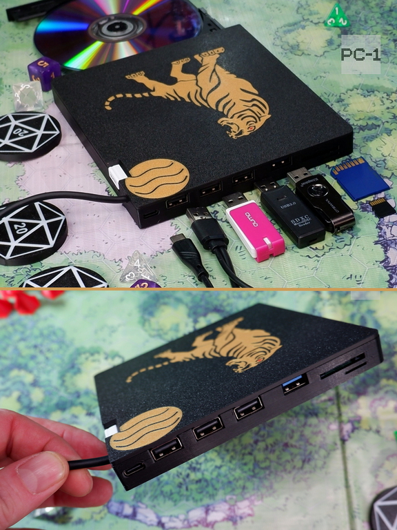 3в1 Type-C USB3.0 HUB CD/DVD-RW Внешний оптический привод для ПК и ноутбуков, устройство для записи и чтения Компакт и DVD дисков + Кардридер SD, TF. - Pic n 311146