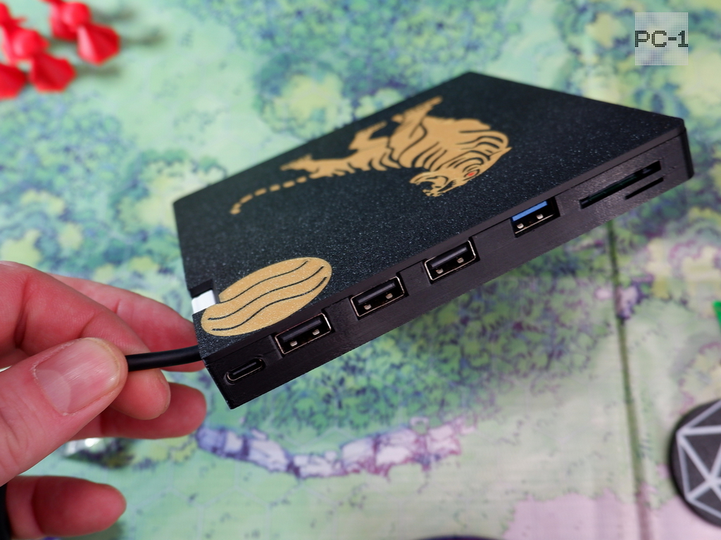 3в1 Type-C USB3.0 HUB CD/DVD-RW Внешний оптический привод для ПК и ноутбуков, устройство для записи и чтения Компакт и DVD дисков + Кардридер SD, TF. - Pic n 311146