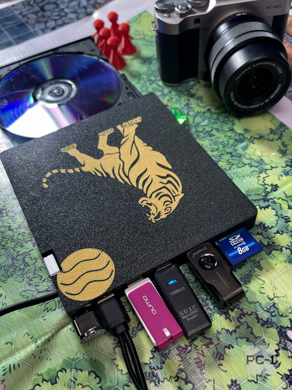 3в1 Type-C USB3.0 HUB CD/DVD-RW Внешний оптический привод для ПК и ноутбуков, устройство для записи и чтения Компакт и DVD дисков + Кардридер SD, TF. - Pic n 311146