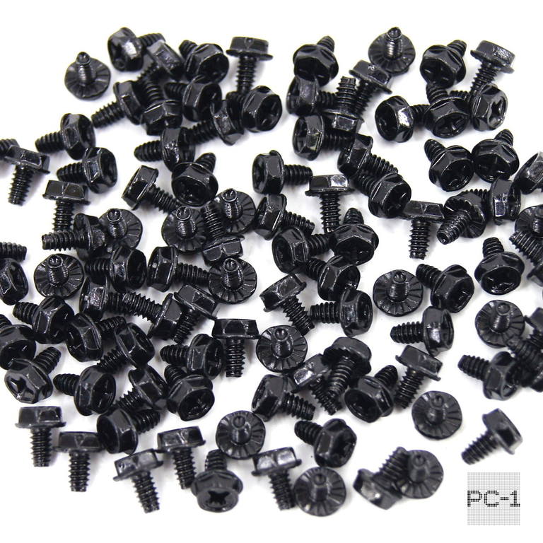 10шт. Чёрные Винты UNC 6-32 с шестигранной головкой для крепления комплектующих в корпус ПК.  - Pic n 284515