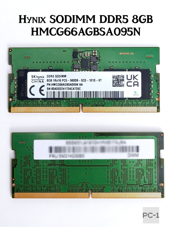 Оперативная память Hynix SODIMM DDR5 8GB (1x8ГБ) HMCG66AGBSA095N 5600МГц 44800Мб/с. Тайминги: 46-46-46 питания: 1,1В контактов: 262 - Pic n 311154