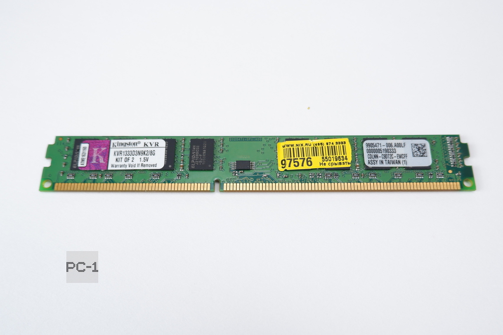 Оперативная память DDR3 8GB KIT Kingston 2x4GB KVR1333D3N9K2/8G DIMM PC3-10600 1333MHz CL9 OEM - Pic n 125473