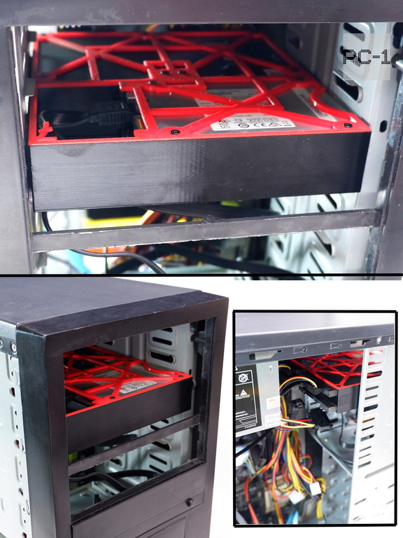 6хHard Drive Rack Mobil Rack Кронштейн внутренний в корпус ПК. Корзина съёмная для крепления 6 штук HDD или SSD жестких дисков 2.5" в отсек 5.25 - Pic n 311192