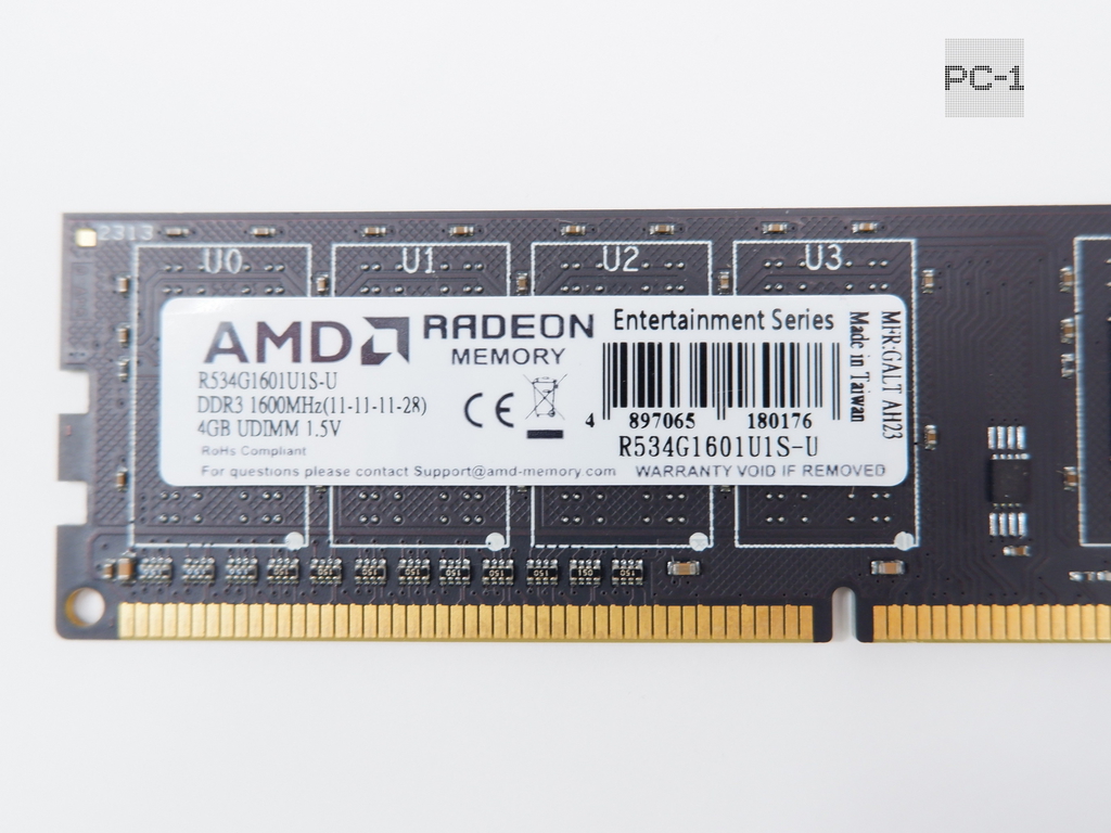 Модуль памяти DDR3 4Gb AMD Radeon R534G1601U1S-U PC3-12800 1600 МГц Тайминги: 11-11-11-28 1.5В  - Pic n 311198