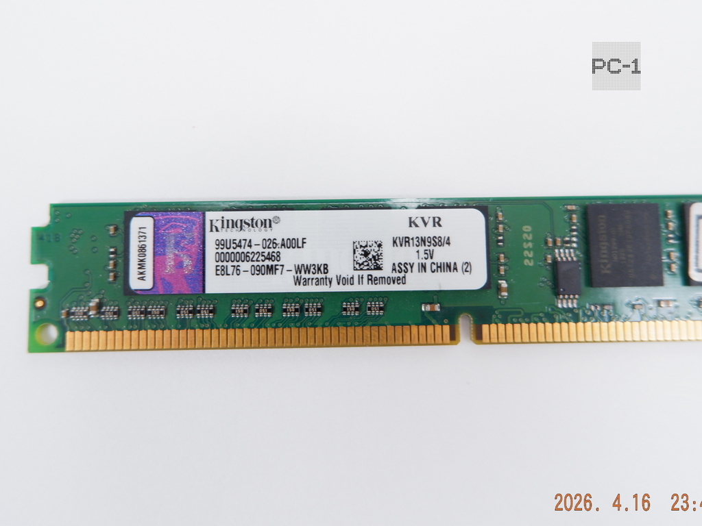 Оперативная память DDR3 8Gb (Kit 2шт. 4+4Gb) Kingston KVR13N9S8/4 PC3 10600МБ/с 1333МГц 1,5В Тайминги 9 контактов 240 чипов 8шт односторонняя - Pic n 244041