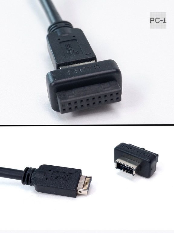 Переходник U319-TypeE с 19pin USB3.0 на 20pin USB-C Female адаптер PH73S позволяет подключить USB Type-C от корпуса в колодку USB на мат. плате ПК - Pic n 300118
