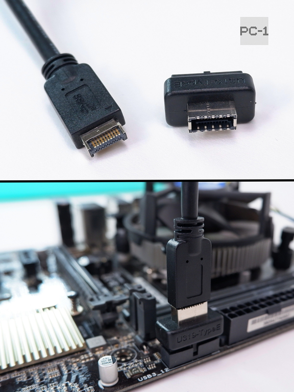 Переходник U319-TypeE с 19pin USB3.0 на 20pin USB-C Female адаптер PH73S позволяет подключить USB Type-C от корпуса в колодку USB на мат. плате ПК - Pic n 300118