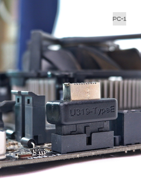 Переходник U319-TypeE с 19pin USB3.0 на 20pin USB-C Female адаптер PH73S позволяет подключить USB Type-C от корпуса в колодку USB на мат. плате ПК - Pic n 300118