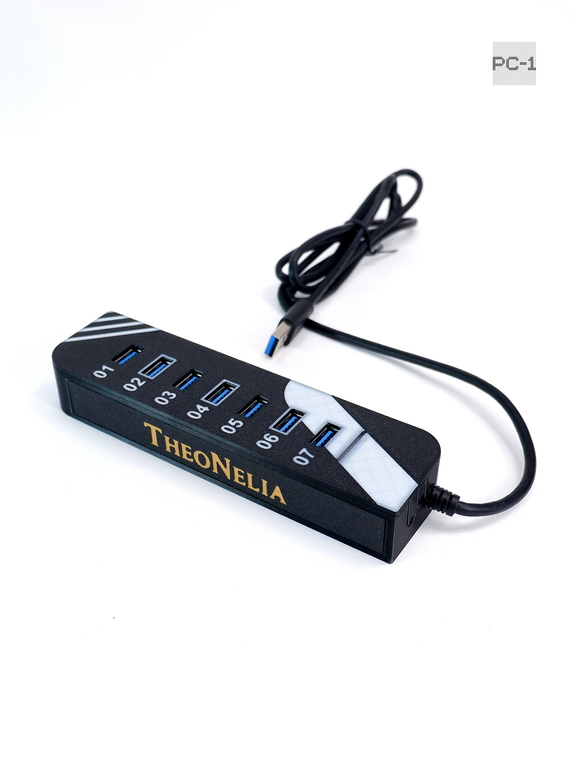 USB3.0 Хаб разветвитель на 7 портов с блоком питания 5В/3А. Концентратор HUB используется одновременно для 7 флешек, внешних хардов и для зарядки. - Pic n 311246