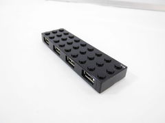 USB-концентратор хаб Lego 4 порта USB 2.0, выполнен в виде деталей конструктора LEGO, черный