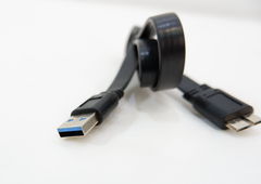 Кабель USB 3.0 Am-микро B плоский — 1 метр, чёрный - Pic n 279985