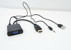Адаптер HDMI в VGA с аудио выходом и доп. питанием