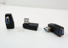 Угловой адаптер 90 градусов USB to USB 3.0 Left. Левый. Male To Female 