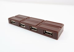 USB-концентратор в виде плитки шоколада Konoos UK-35 Chocolate разъемов: 4 USB-порта 4, цвет коричневый 