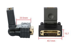 Поворотный угловой адаптер DVI 25-m — HDMI-f