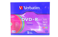 Оптические диски DVD+R Verbatim Colour 5 штук