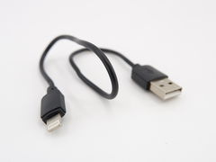 Короткий USB Кабель Lightning чёрный — 0.3 метра - Pic n 297817